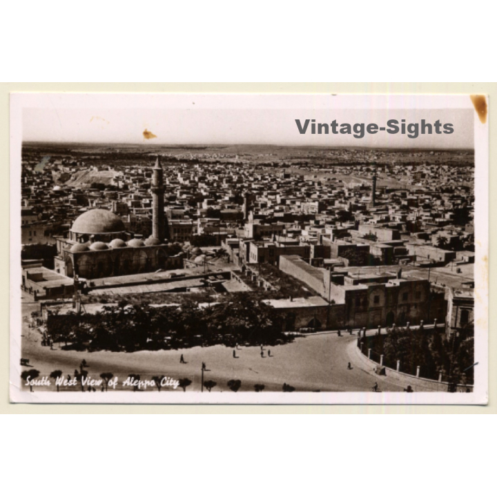 Syria: South West View Of Aleppo City (Vintage RPPC 1957)