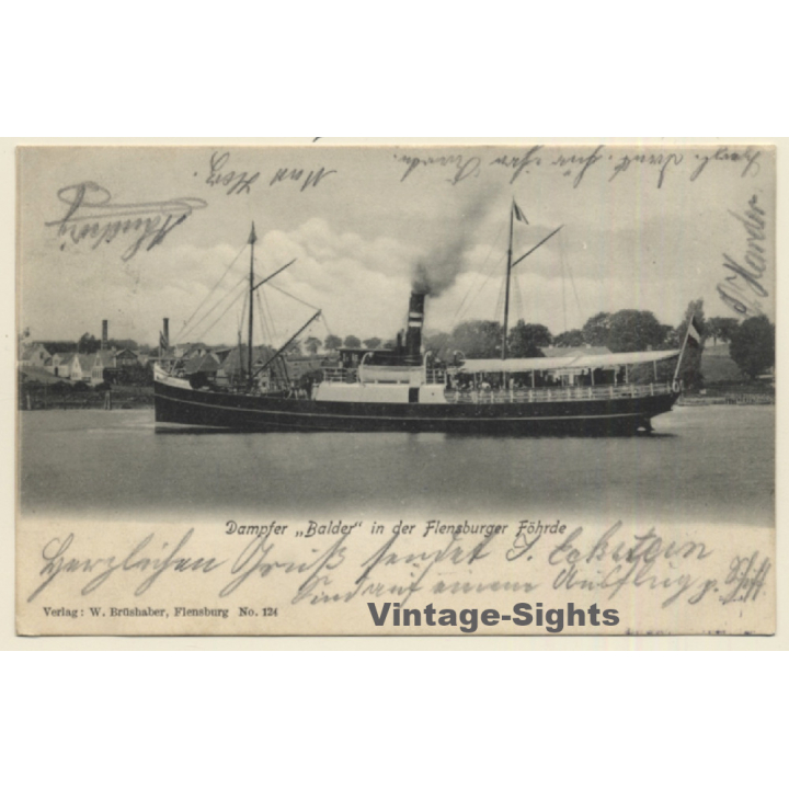 Dampfer Balder In Der Flensburger Föhrde (Vintage PC 1904)