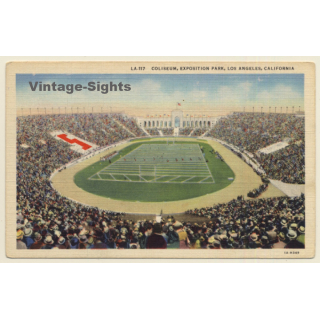 Los Angeles: Coliseum, Exposition Park Football Stadion (Vintage PC 1940s)