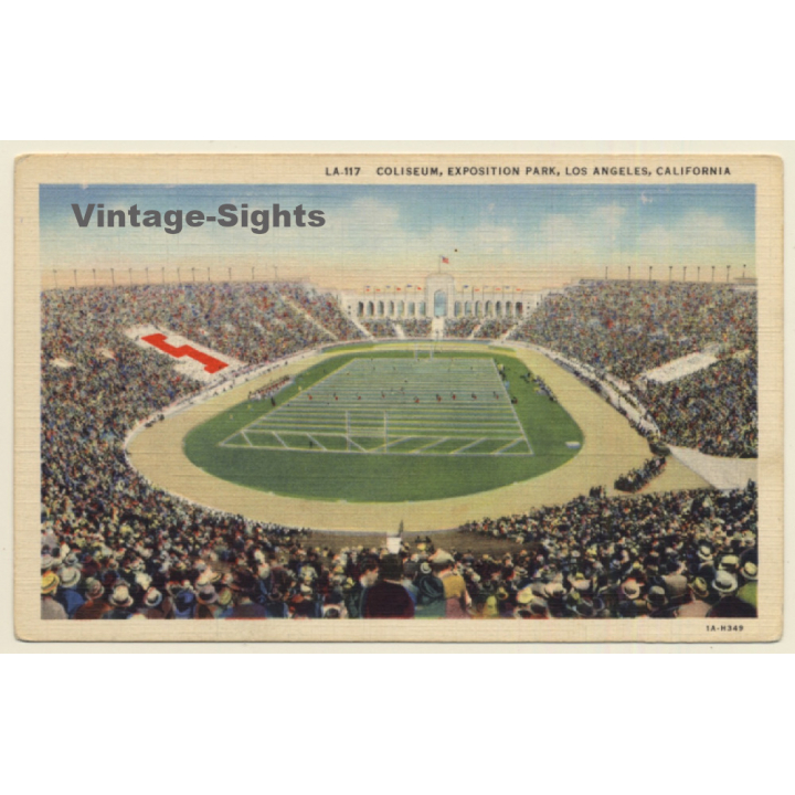 Los Angeles: Coliseum, Exposition Park Football Stadion (Vintage PC 1940s)