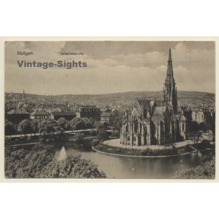 Stuttgart / Germany: Johanneskirche - Feuersee (Vintage PC 1906)