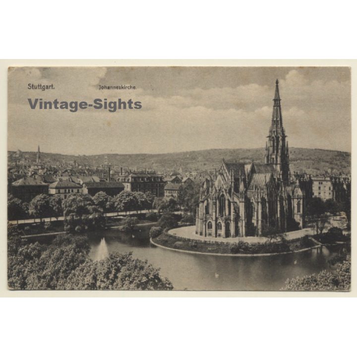 Stuttgart / Germany: Johanneskirche - Feuersee (Vintage PC 1906)