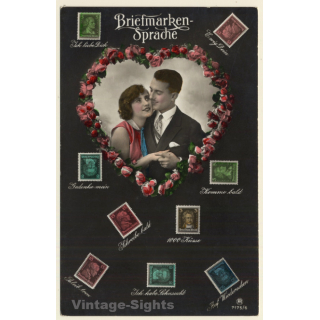 Briefmarken Sprache / Stamp Language *4 (Vintage PC 1930s/1940s)