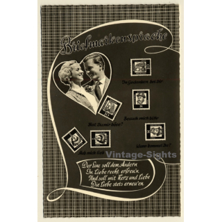 Briefmarken Sprache / Stamp Language *7 (Vintage PC 1950s)