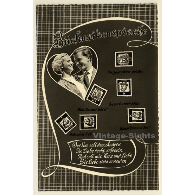 Briefmarken Sprache / Stamp Language *7 (Vintage PC 1950s)
