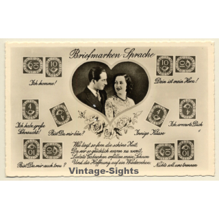 Briefmarken Sprache / Stamp Language *8 (Vintage PC 1950s)
