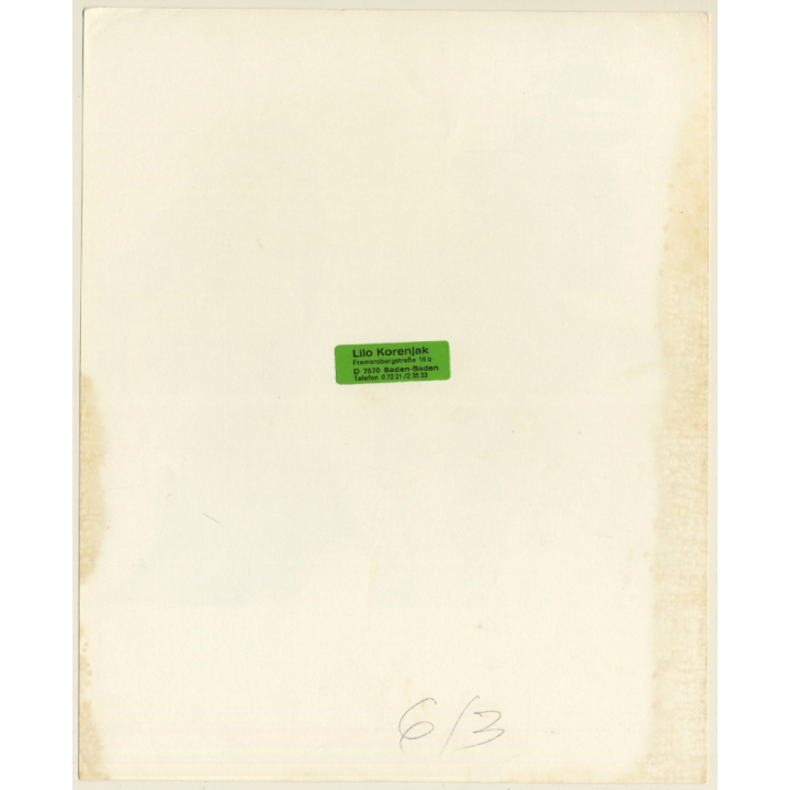 Erotic Study By T.Liori: Topless Dark-Skinned Woman Looks At Camera (Vintage Photo KORENJAK 1970s/1980s)