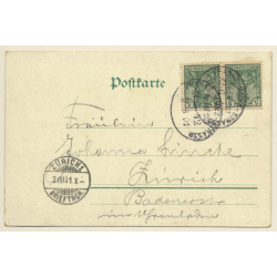 Mainz: Dampfschiff Wilhelm / Binnenschifffahrt (Vintage PC Litho 1901)