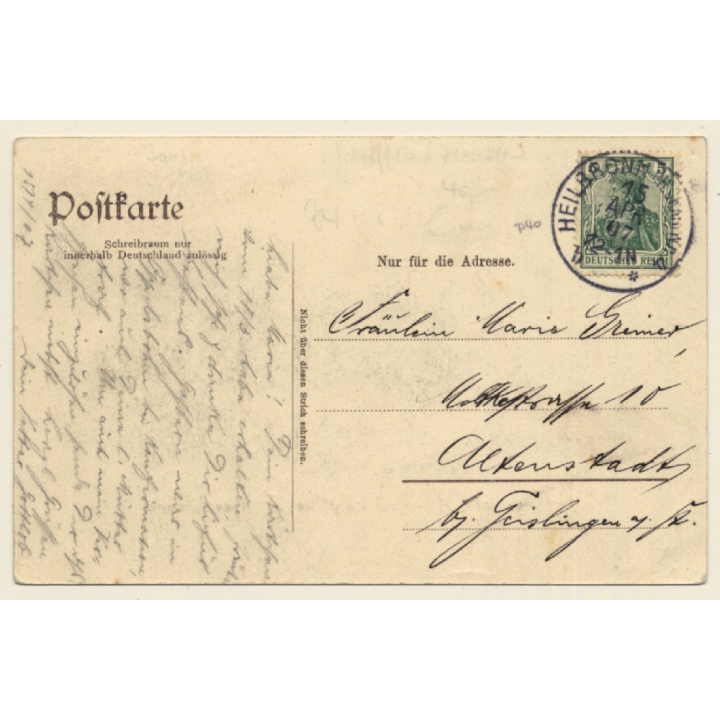 Heilbronn: Personenboot Alt-Heidelberg / Binnenschifffahrt (Vintage PC 1907)