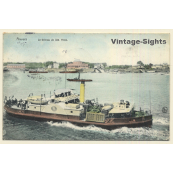 Anvers: Le Bâteau De Ste. Anne / Steamer (Vintage PC 1906)