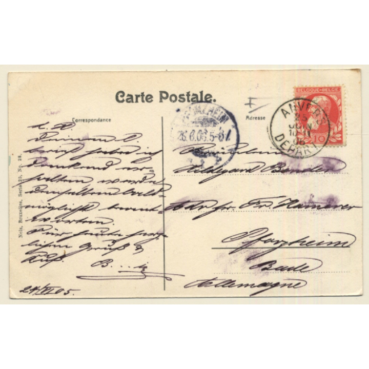 Anvers: Le Bâteau De Ste. Anne / Steamer (Vintage PC 1906)