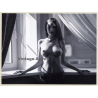 Erotic Study: Busty Brunette In Front Of Windowsill (Digital Photo Print 2000s)