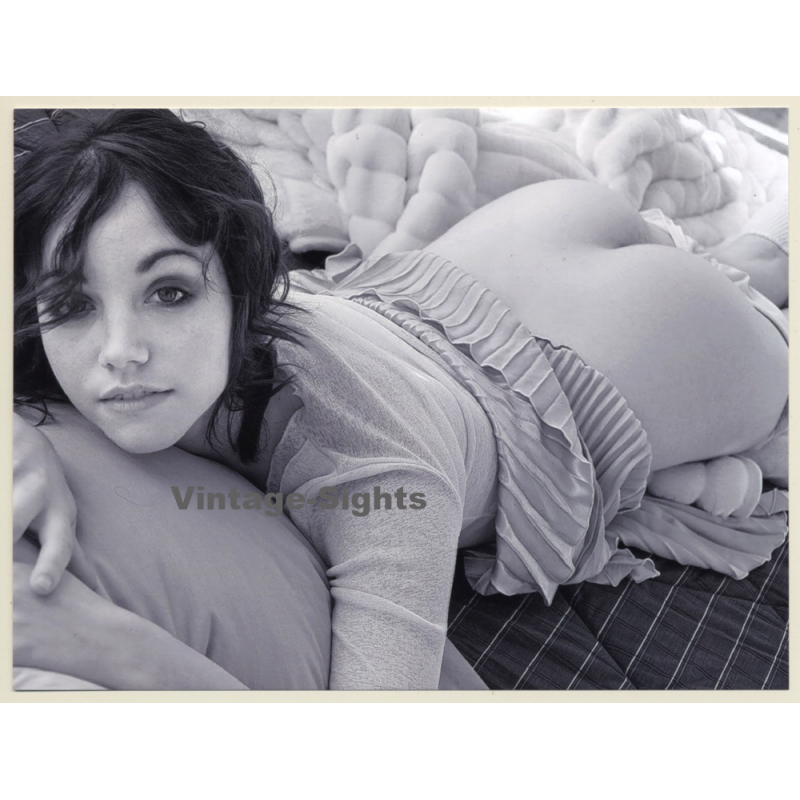 Erotic Study: Natural Brunette Female With Bare Butt (Digital Photo Print 2000s)