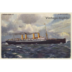 Hamburg - Amerika Linie: S/S Deutschland - Steamer (Vintage PC 1910s/1920s)