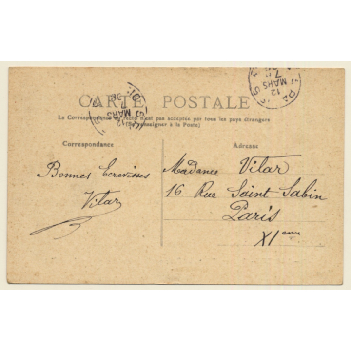 La Pallice: Paquebot L'Oronsa Leaves Port / Steamer (Vintage PC 1908)