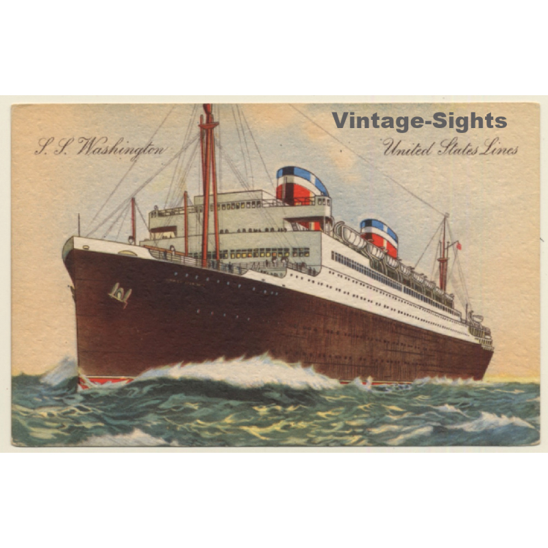 United States Lines: S.S. Washington / Paquetbot - Steamer (Vintage PC 1910s/1920s)