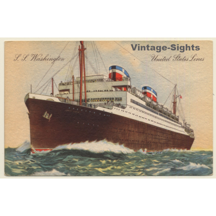 United States Lines: S.S. Washington / Paquetbot - Steamer (Vintage PC 1910s/1920s)
