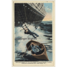 Perilous Moment - Climbing Aboard A Vessel / Pilot On Ladder (Vintage PC 1922)
