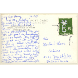 Steamer M.V. Medina / Ferry To Isle Of Wight (Vintage RPPC 1958)