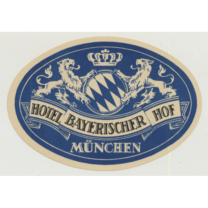 Hotel Bayerischer Hof - München / Germany (Vintage Luggage Label)