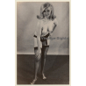 Sweet Blonde Semi Nude Female Standing / Suspenders - Nylons (Vintage Photo ~1950s/1960s)