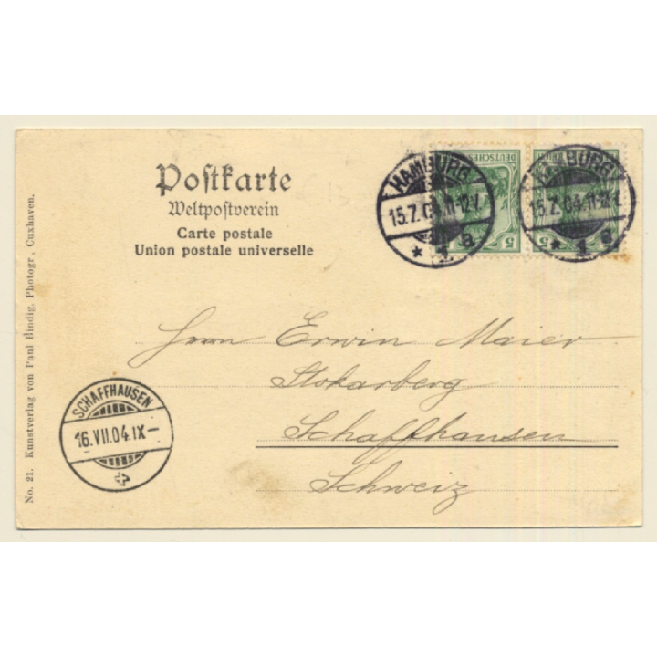 Hamburg Amerika Linie: Doppelschrauben Postdampfer (Vintage PC 1904)