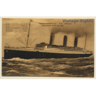 Hamburg Amerika Linie: P.D. Vaterland (Vintage PC 1910s)