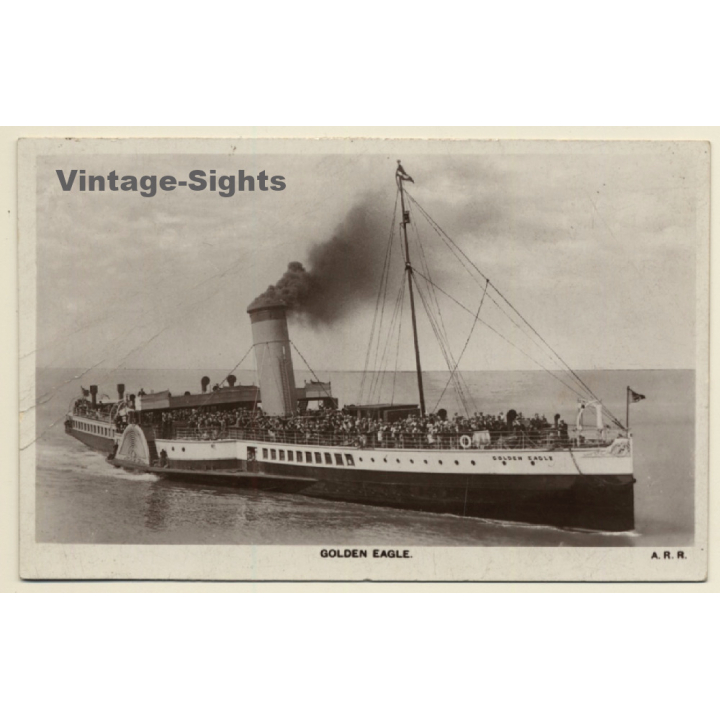 Paddle Steamer Golden Eagle / Raddampfer (Vintage RPPC 1910s)