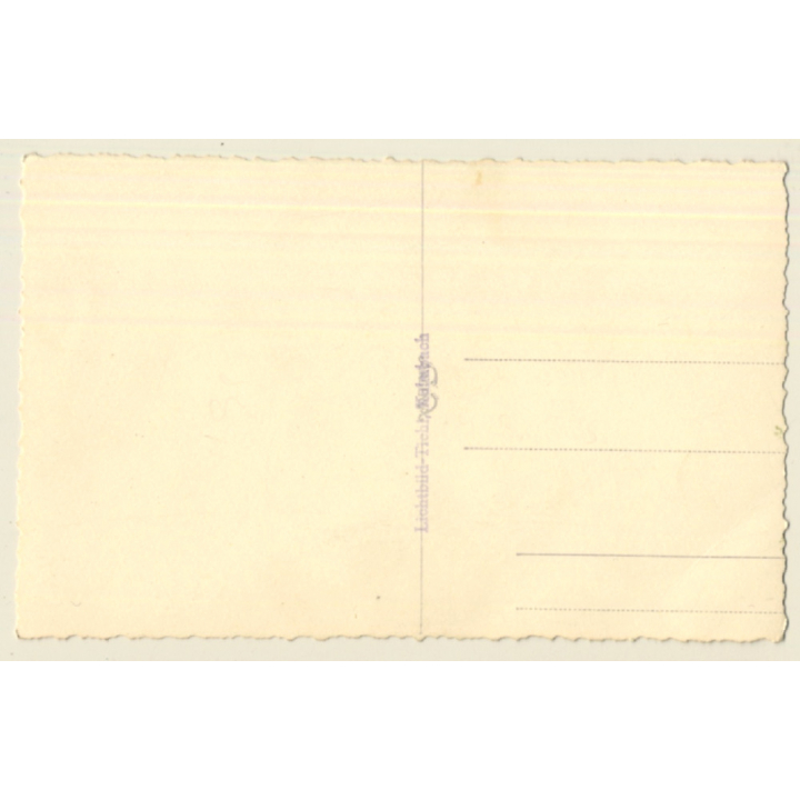 Little Baby Girl Holds Her Teddy Bear / Headscarf (Vintage RPPC ~1940s)