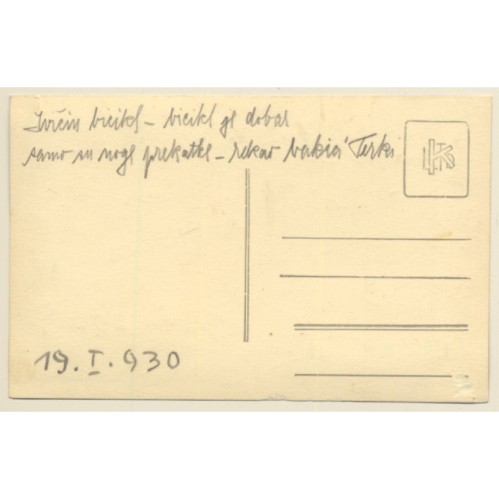 Sulky Little Girl On Tricycle / Teddy Bear (Vintage RPPC 1930)