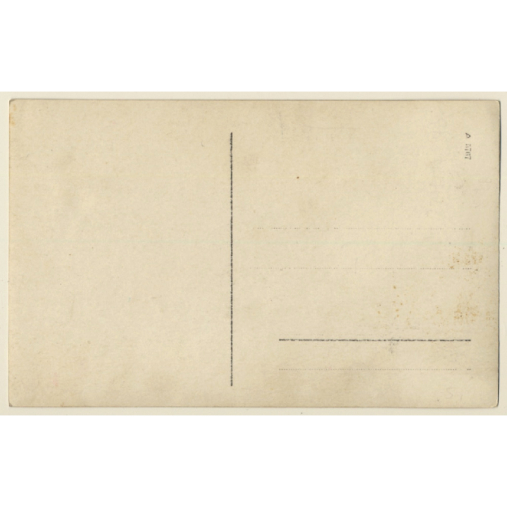 Cheeky Blonde Woman In Marine Dress / Teddy Bear (Vintage RPPC 1930s)