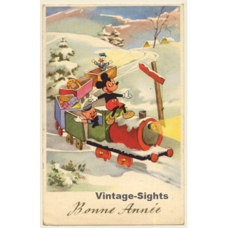 Walt Disney: Mickey Mouse, Porky Pig & Donald Duck (Vintage PC Belgium 1955)