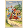 Walt Disney: Mickey Mouse, Minnie, Porky Pig, Donald Duck & Huey (Vintage PC Belgium 1950s/1960s)
