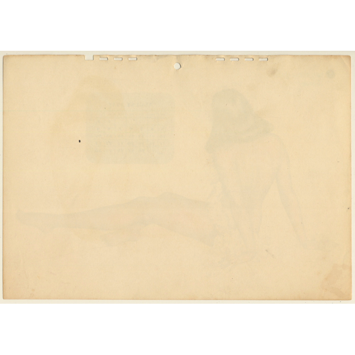 Alberto Varga: 1947 Esquire Girl Calendar: August / Pin Up (Vintage Calendar Page)