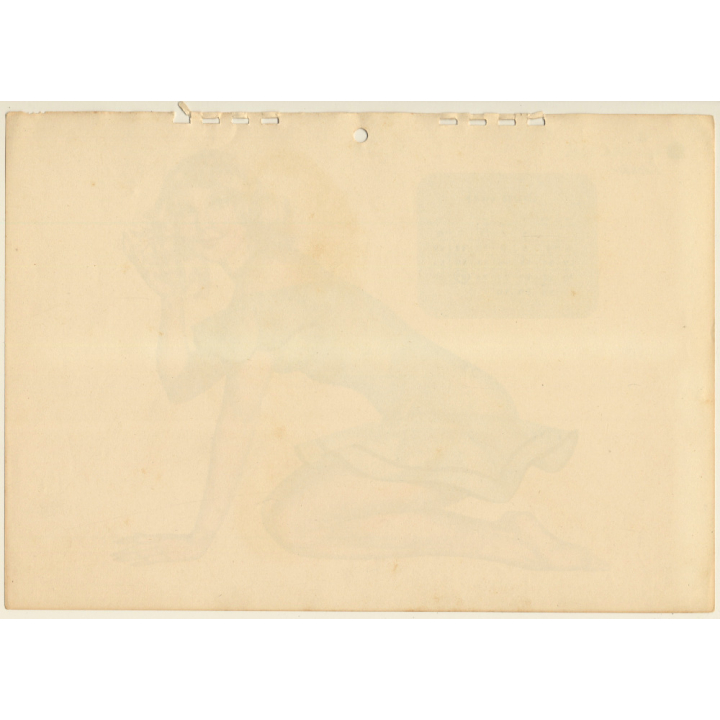 Alberto Varga: 1947 Esquire Girl Calendar: April / Pin Up (Vintage Calendar Page)