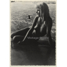 Pretty Blonde Nude In The Surf / Sand - Boobs (Vintage Photo ~1950s/1960s)