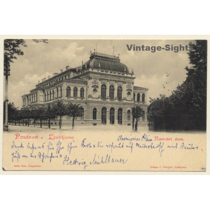 Ljubljana - Laibach / Slovenia: Narodni Dom - National Gallery (Vintage PC 1900)
