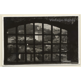 Ljubljana - Laibach / Slovenia: Town View Through Window (Vintage RPPC)