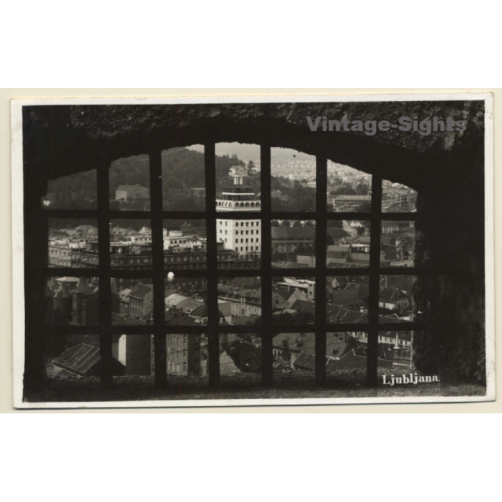 Ljubljana - Laibach / Slovenia: Town View Through Window (Vintage RPPC)