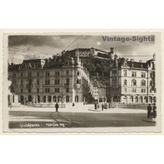 Ljubljana - Laibach / Slovenia: Manjin trg (Vintage RPPC 1933)