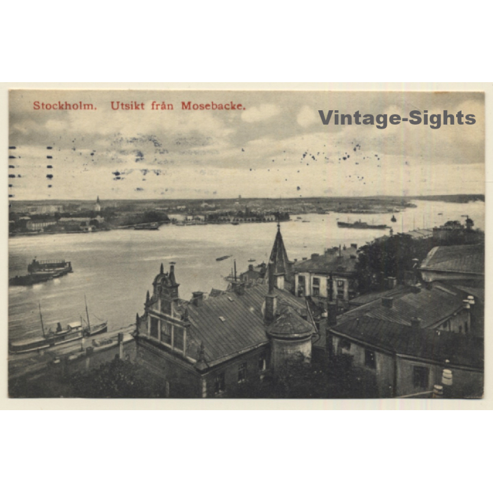 Stockholm / Sweden: Utsikt Fran Moseback (Vintage PC 1909)