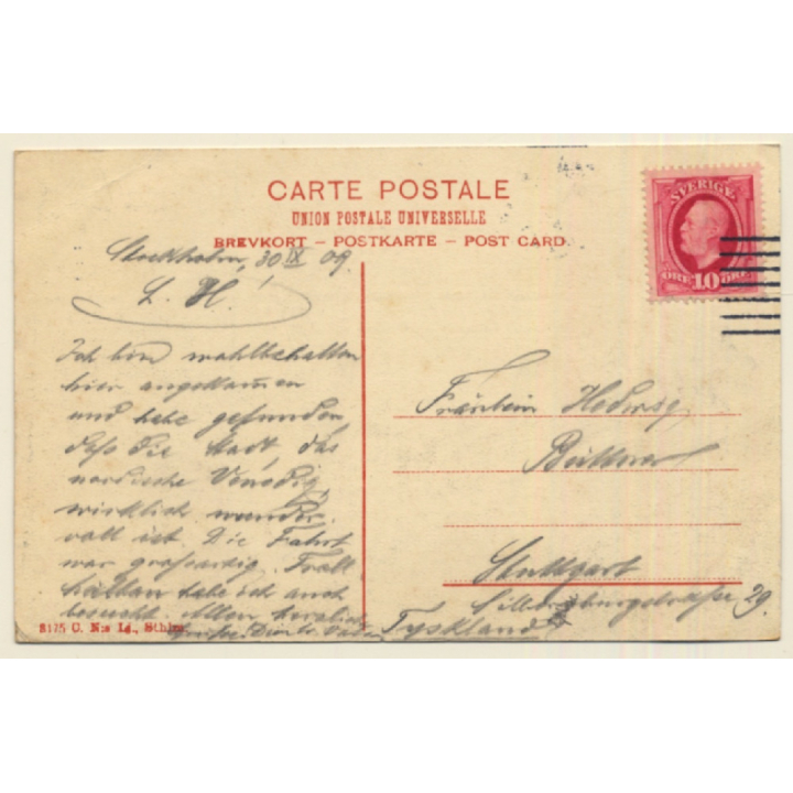 Stockholm / Sweden: Utsikt Fran Moseback (Vintage PC 1909)