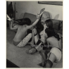 Erotic Study: 4 Semi Nude Girlfriends On Couch / Lesbian INT (Vintage Photo KORENJAK 1970s/1980s)