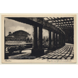 Breslau - Wroclaw / Schlesien: Pergola Mit Jahrhunderthalle (Vintage PC ~1930s)