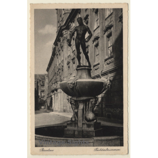 Breslau - Wroclaw / Schlesien: Fechterbrunnen (Vintage PC ~1930s)