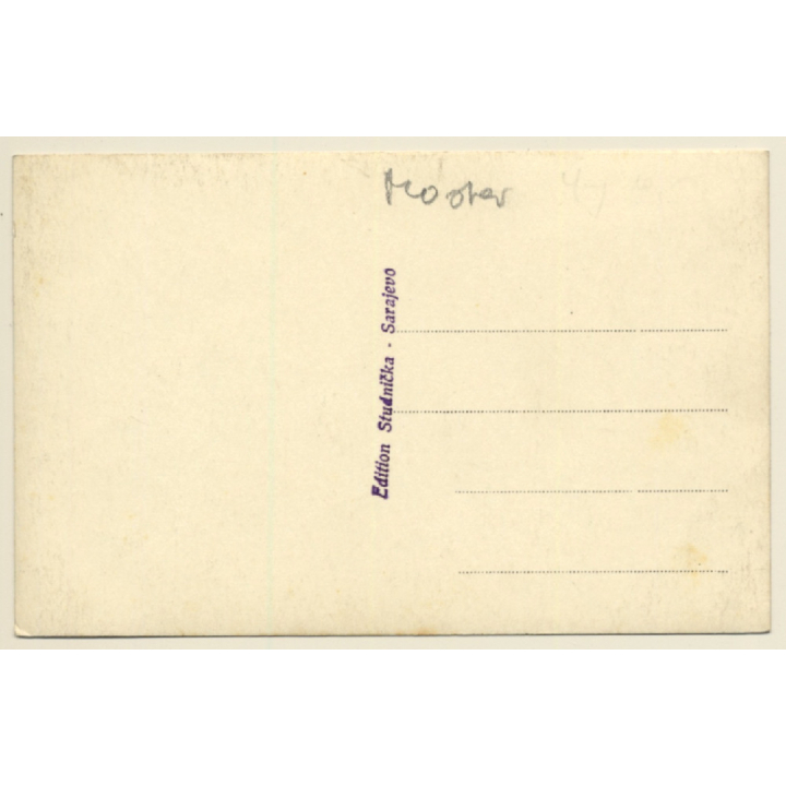 Mostar / Bosnia & Herzegovina: Town View - Mountains (Vintage RPPC ~1920s)