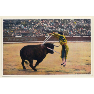 Corrida De Toros: Banderillas / Torero (Vintage Postcard)