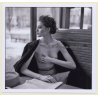 Artistic Erotic Study: Slim Semi Nude Beatuy Reads Newspaper (Digital Photo Print)