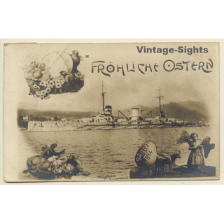 S.M.S. Goeben / German Warship - Schlachtkreuzer (Vintage RPPC 1914)