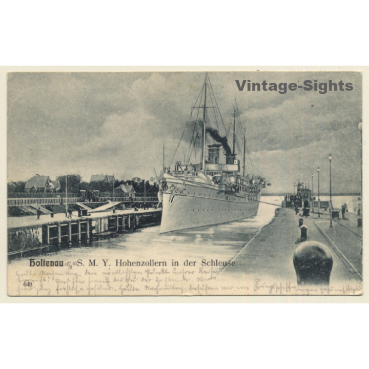 Holtenau: S.M.Y. Hohenzollern In Der Schleuse / Kriegsschiff (Vintage PC 1903)